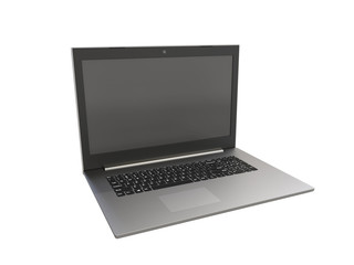 Laptop isolated on a white background. Image with clipping path. 3D rendering.