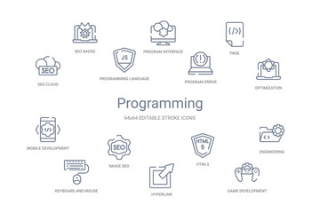 programming concept 14 outline icons