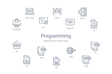 programming concept 14 outline icons
