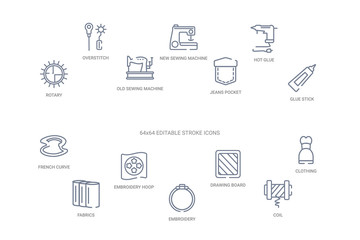 sew concept 14 outline icons