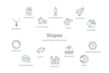 Fototapeta premium shapes concept 14 outline icons