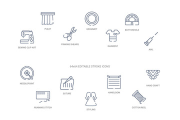 sew concept 14 outline icons