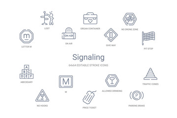 signaling concept 14 outline icons