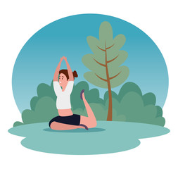 Obraz na płótnie Canvas healthy woman training yoga pose