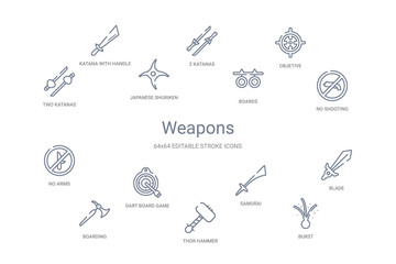 weapons concept 14 outline icons