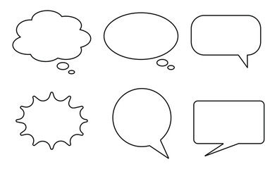 Blank empty speech bubbles set. Collection for infographics vector illustration