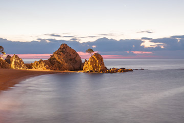 Costa Brava coast in Spain in the morning  during sunrise