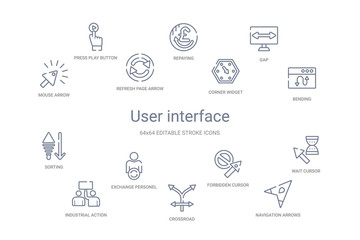 user interface concept 14 outline icons