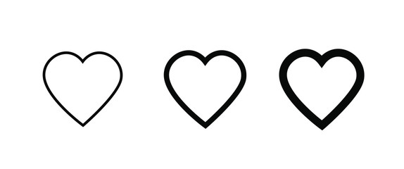 Heart icon collection, love symbols - Vector