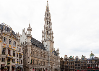 Fototapeta na wymiar Grand Place, Market Square with Brussels Town Hall, Brussels, Belgium