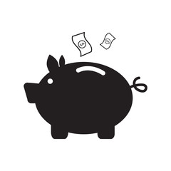 piggy bank icon logo vector design template