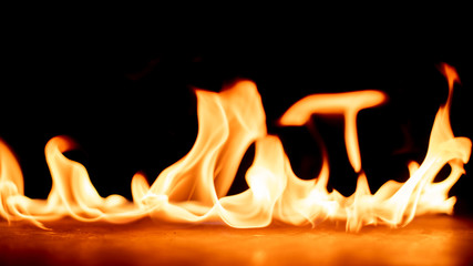 Fire on black background.