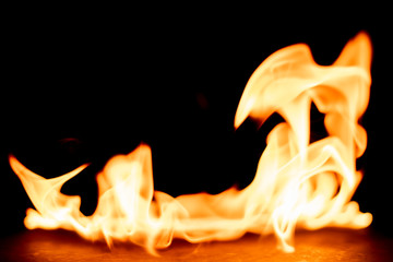 Fire on black background.