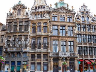 Grand Place, Market Square surrounded by many stylish old buildings, Brussels, Belgium
