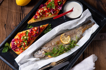 the perfectly baked oven trout with lemon and herbs