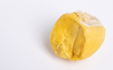 Durian fruit,the best taste and smelly fruits in Thailand on white background,top view