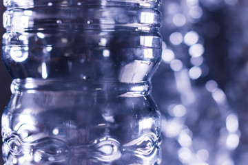 Plastic bottles on defocused background