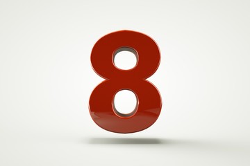 3D number with white background,number 8