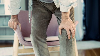 Old man with knee pain