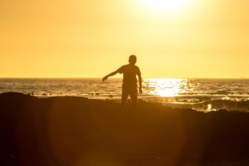Fototapeta premium Boy in Sunset