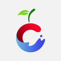 cherry and water splash logo design