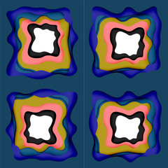 Fototapeta premium Vector decorative background. Abstract web template with cut out 3d paper abstract waves on light background for decoration design.