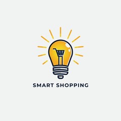 smart shopping logo vector icon ilustration, smart online shop logo vector icon ilustration, bright shopping
