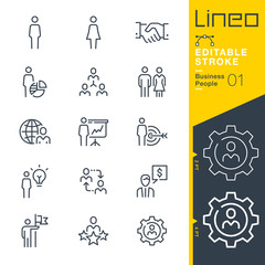 Lineo Editable Stroke - Business People line icons
