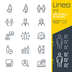Lineo Editable Stroke - Business People line icons