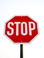 Stop sign on white background