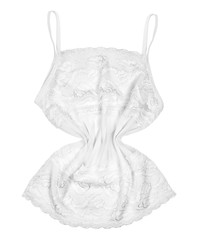 white lacy singlet on isolated white background