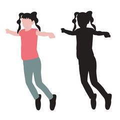 isolated, silhouette and flat style child girl