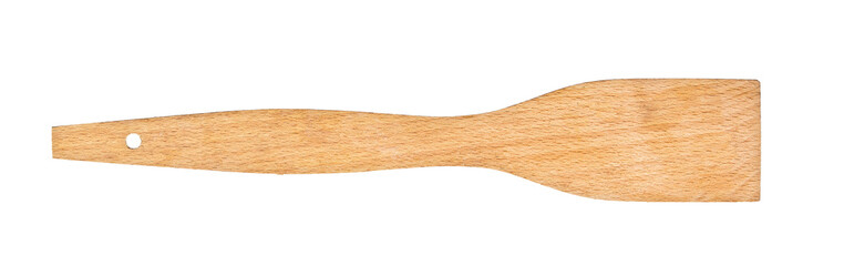Wooden cook stirrer on an isolated white background