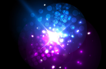 Abstract blue neon star background for celebration design. Luxury festive background.