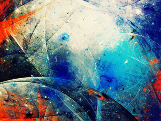 blue abstract fractal background 3d rendering illustration