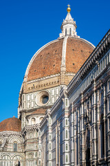 Fototapeta premium Florence Duomo, Italy. Santa Maria del Fiore cathedral (Basilica of Saint Mary of the Flower). City in the day