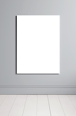 Vertical mock up poster frame in empty interior background, Scandinavian style, 3D render, 3D illustration