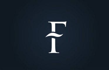 white blue alphabet letter F logo company icon design