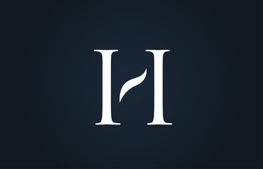 white blue alphabet letter H logo company icon design