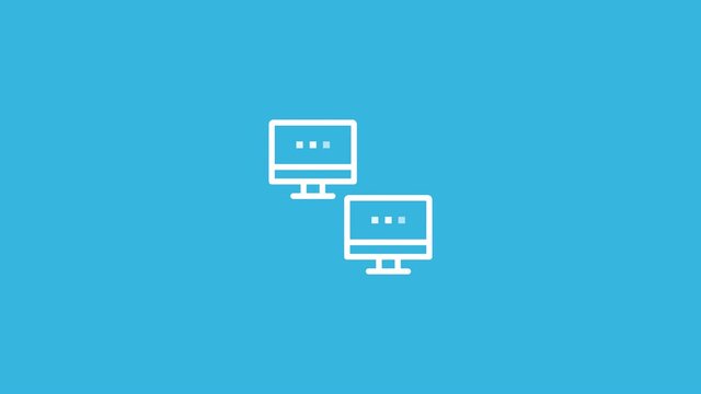 Local Network Transfer Line Icon Animation with Alpha stock video