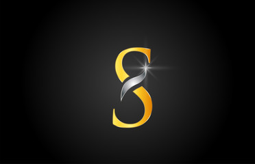 yellow gold alphabet letter S logo company icon design