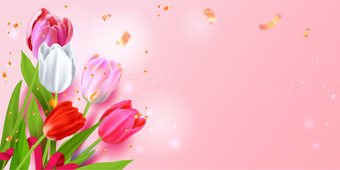 Vector colorful tulips