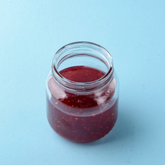 Jar of raspberry jam