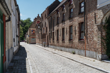 Streets of beautiful city Bruges (Brugge) old town in Belgium, Europe