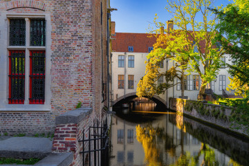 Beautiful city Bruges (Brugge) old town in Belgium, Europe