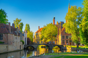 Beautiful city Bruges (Brugge) old town in Belgium, Europe