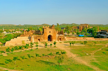 Rohtas Fort -  16th-century fortress located near the city of Jhelum in the Pakistani province of...