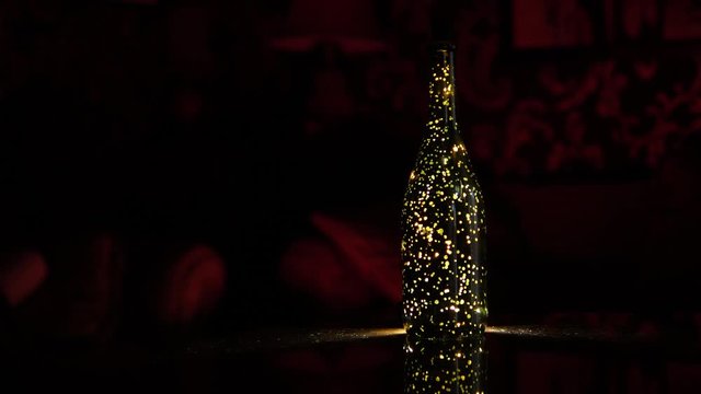 Champagne festive Bottle with lights for Celebration