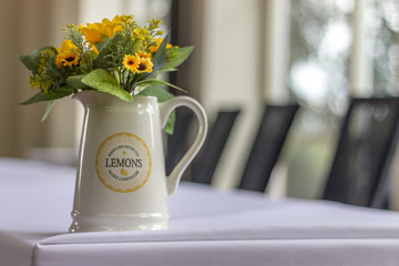 When life gives you lemons jug with flowers