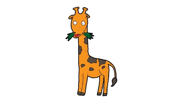 kids drawing white screen with theme of giraffe